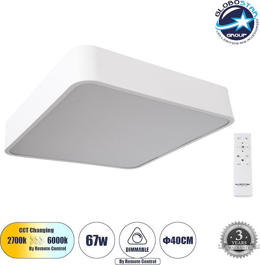 GloboStar Kamala Ceiling Mount Light 40cm White with Integrated LED and Remote Control
