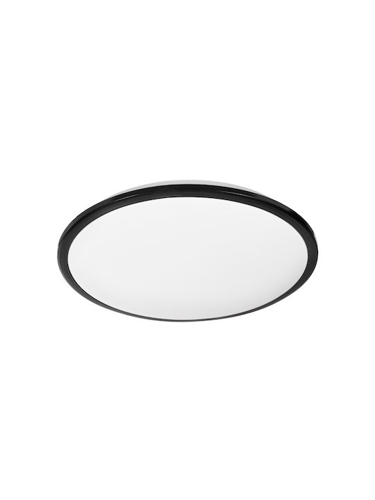 GloboStar Tuffin Plafonieră De Tavan Pentru Baie 48 Cm Neagră Cu LED Integrat