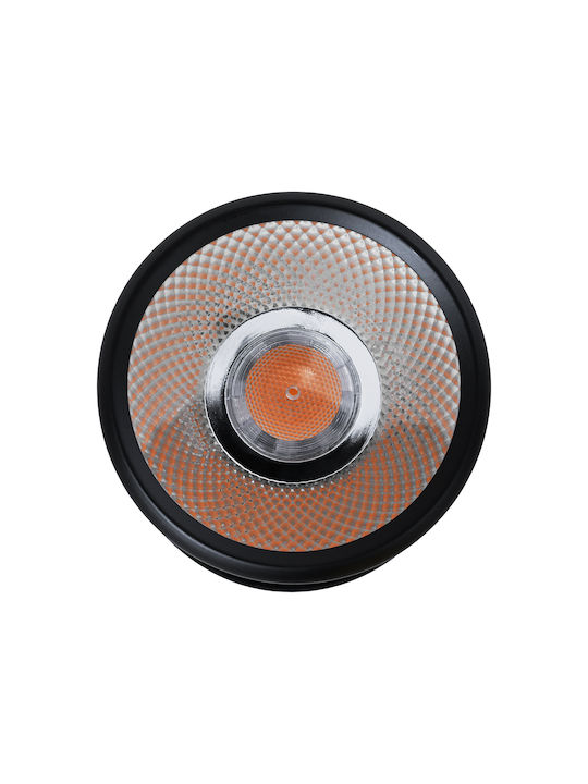 GloboStar Единично LED Топло бяло Спот в Черен Цвят