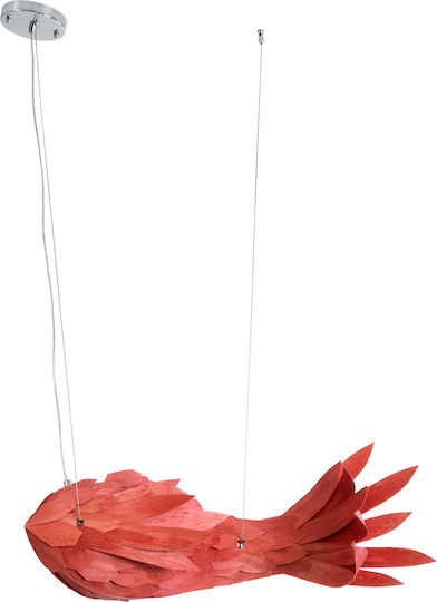 GloboStar Pendant Light Red Boho Grid with Socket E27 70x40x27cm