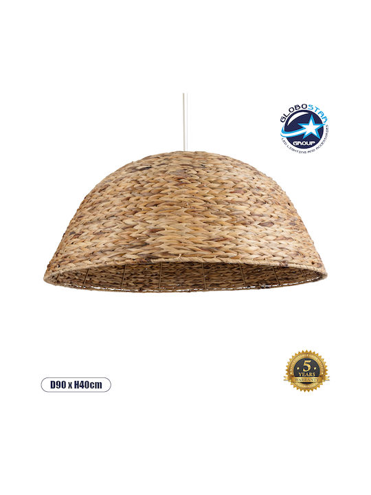 GloboStar Mangata Deckenleuchte Braun Boho Raster mit Lampensockel E27 90x90x40cm