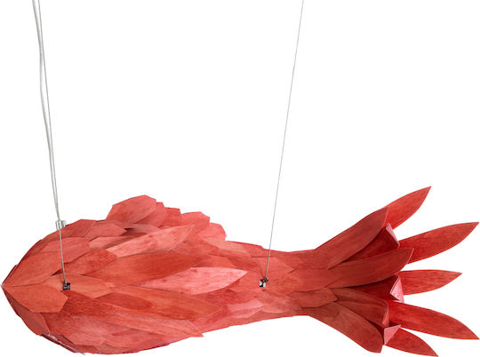 GloboStar Pendant Light Red Boho Grid with Socket E27 70x40x27cm