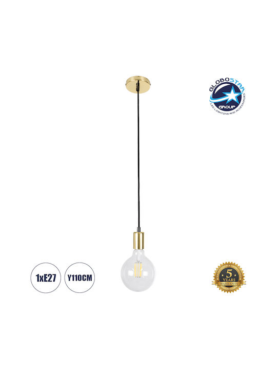 GloboStar Lumi Pendant Light Gold with Socket E27 10.5x118cm