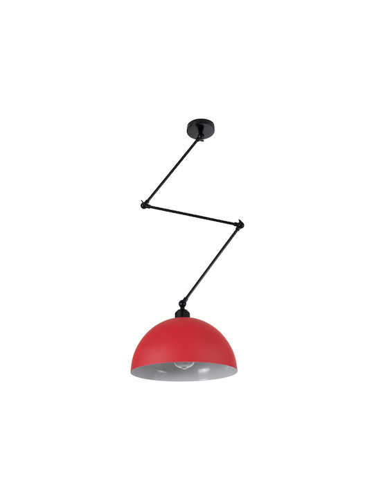 GloboStar Lotus Pendant Light Red Bell with Socket E27 30x21cm