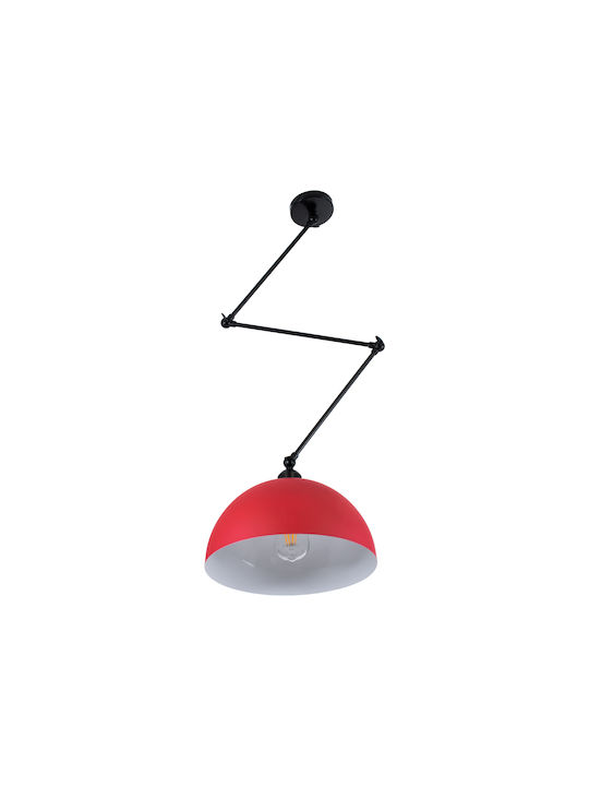 GloboStar Lotus Pendant Light Red Bell with Socket E27 30x21cm