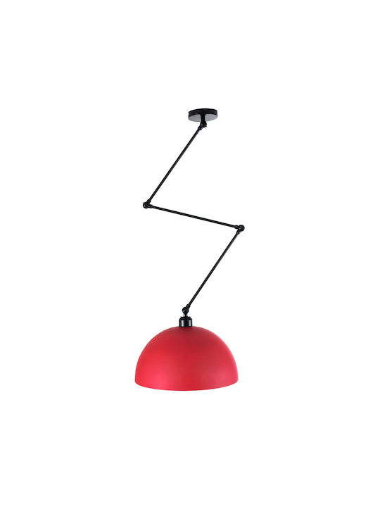 GloboStar Lotus Pendant Light Red Bell with Socket E27 30x21cm