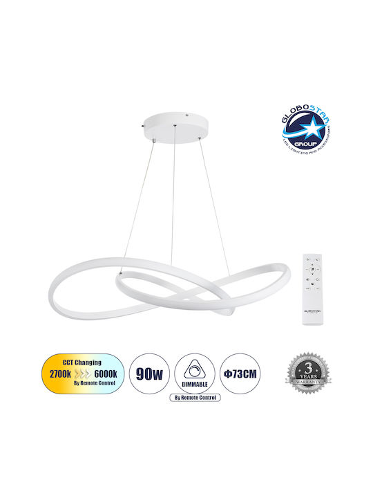 GloboStar Dexter Pendant Light White 73x73x16cm