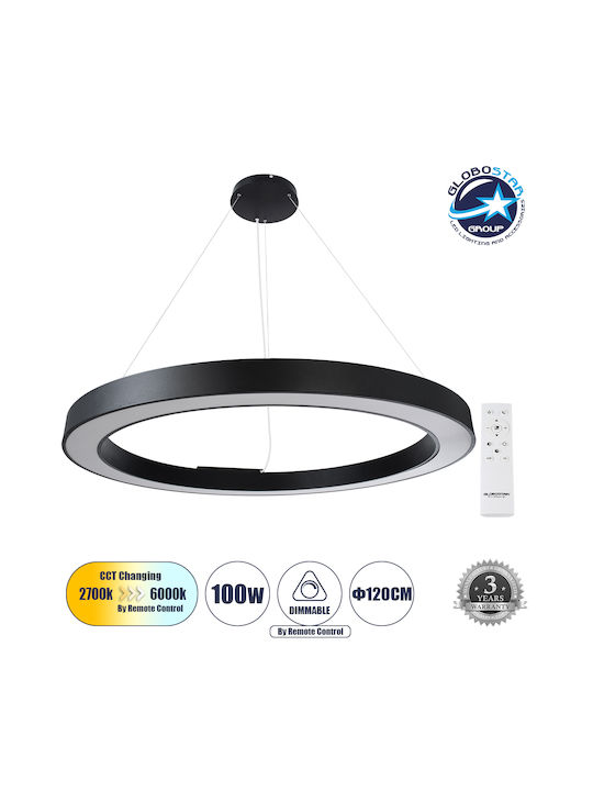 GloboStar Ra Pendant Light Black with Socket E27 127.5x127.5cm