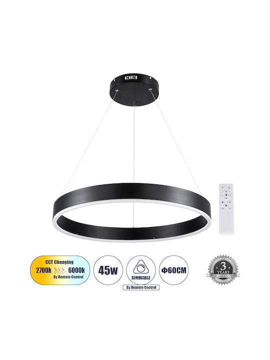 GloboStar Venom Pendant Light Black 60x60cm