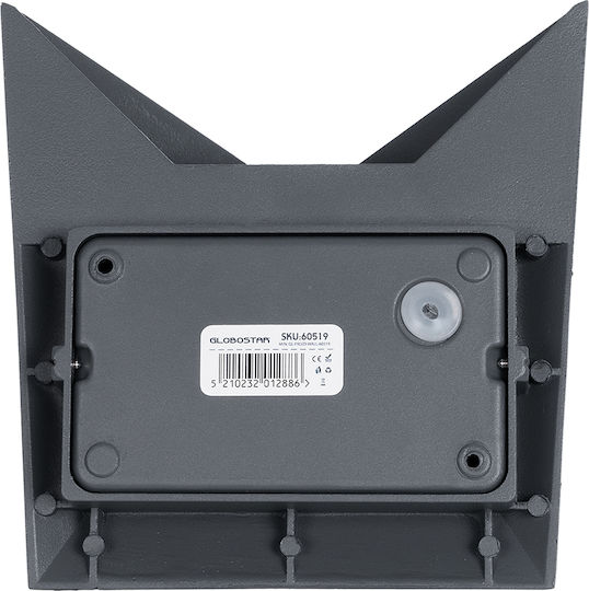 GloboStar Stealth Επιτοίχια Εξωτερική Πλαφονιέρα LED IP65 10W με Θερμό Λευκό Φως 17x7.5x17εκ. Ανθρακί
