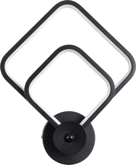 GloboStar Anna Modern Lumină de Perete cu LED Integrat și Lumină Alb Reglabil Negru 25x30cm