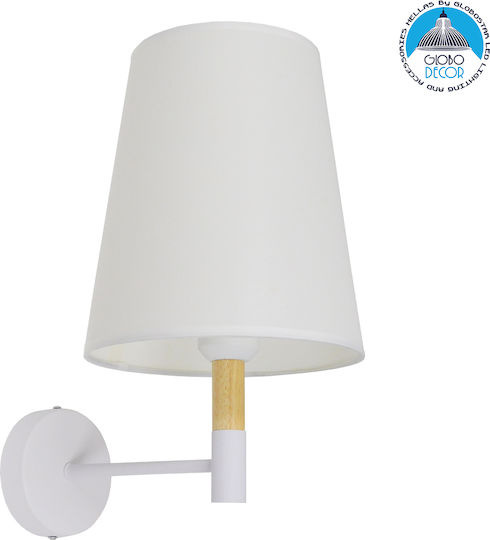 GloboStar Lydford Classic Wall Lamp with E27 Socket White 20x36x36cm