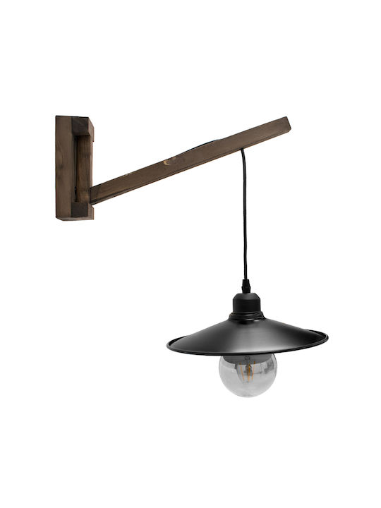 GloboStar Jonas Vintage Φωτιστικό Τοίχου με Ντουί E27 Καφέ 26x50x50εκ.