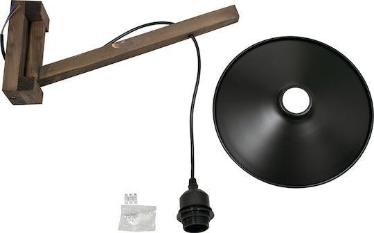 GloboStar Jonas Vintage Lampa De Perete Cu Bază De Bec E27 Maro 26x50x50cm