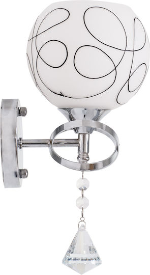 GloboStar Canter Modern Lumină de Perete cu Soclu E27 Transparent 14x30cm