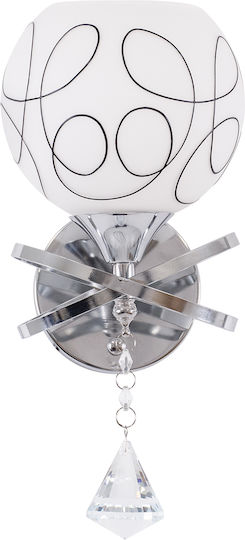 GloboStar Canter Modern Lumină de Perete cu Soclu E27 Transparent 14x30cm