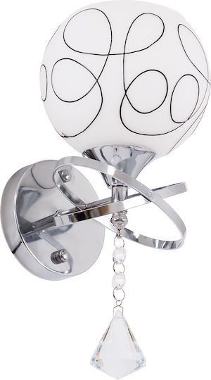 GloboStar Canter Modern Lumină de Perete cu Soclu E27 Transparent 14x30cm
