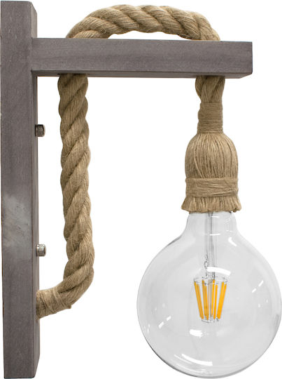 GloboStar Kensi Vintage Wall Lamp with E27 Socket Grey 7x30x30cm