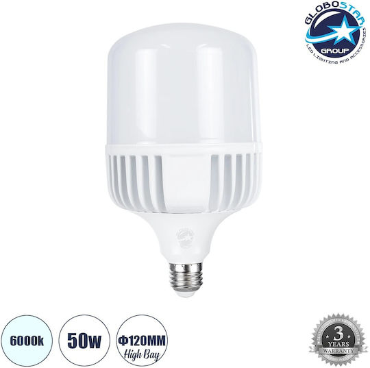 GloboStar LED Bulb 50W 120mm for Socket E27 Cool White 4900lm