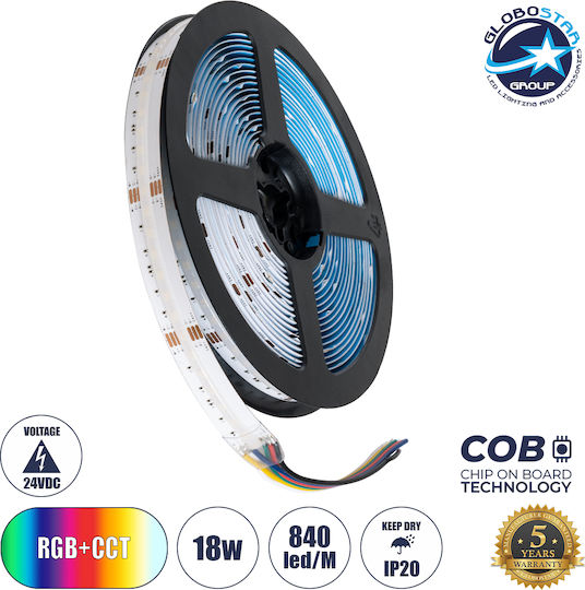 GloboStar Ταινία LED 24V RGBW Φως 1m Τύπου COB