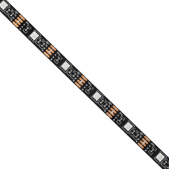 GloboStar LED Strip USB 5V RGB Light 1m Type SMD5050 with Power Supply & Remote Control