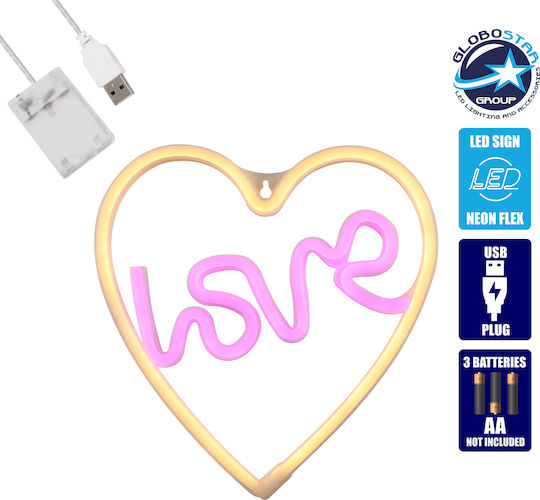 GloboStar Decorative Lamp Love Pink