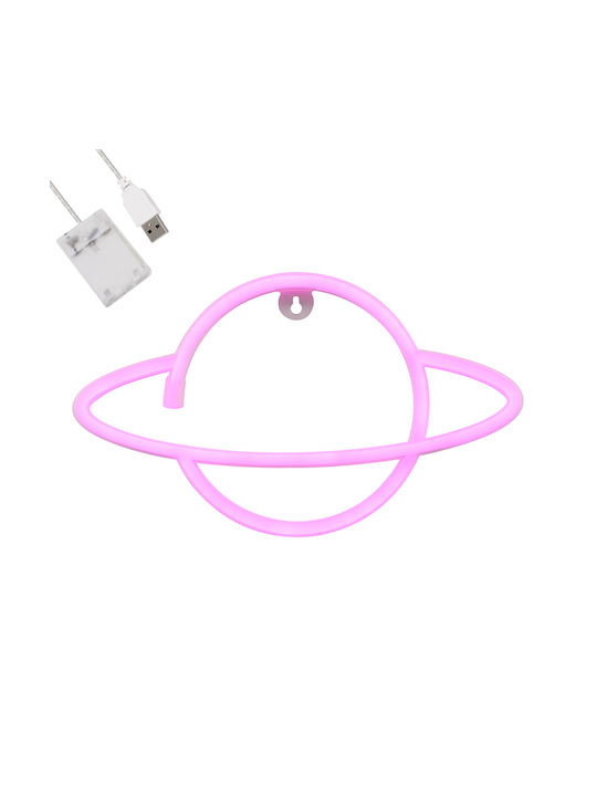 GloboStar Neon Διακοσμητικό Φωτιστικό Planet Saturn LED Φιγούρα