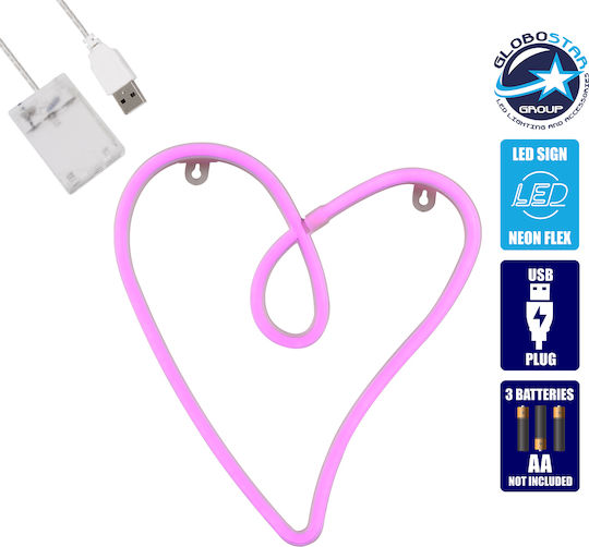 GloboStar Dekorative Lampe Herz Rosa