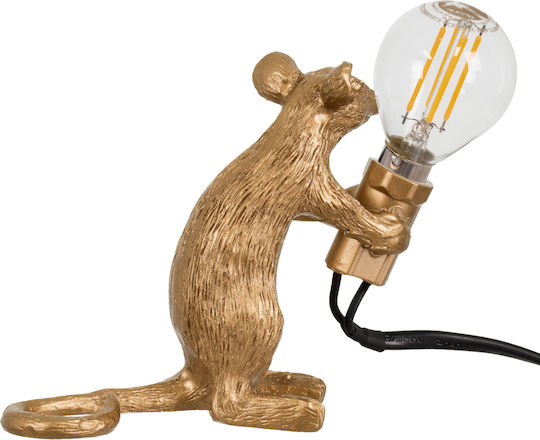 GloboStar Mouse Lustră Decorativă Figura cu Soclu pentru Bec E12 Auriu