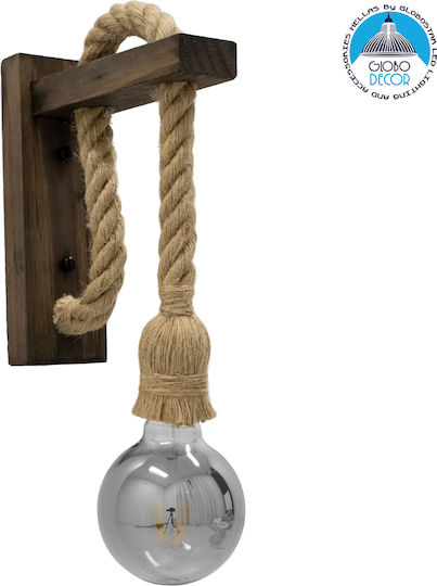 GloboStar Flyn Vintage Lamp Wall with Socket E27 Brown 7x28cm