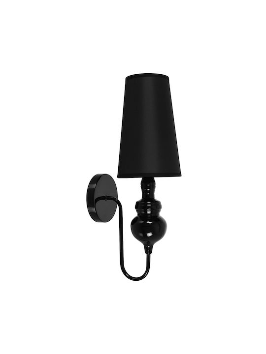 GloboStar Laura Modern Leuchte Wand mit Fassung E27 Schwarz 15x48cm