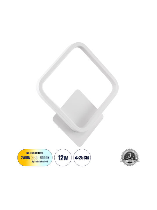GloboStar Lena Modern Lamp Wall with Integrated LED and Adjustable White Light 25x29.5cm