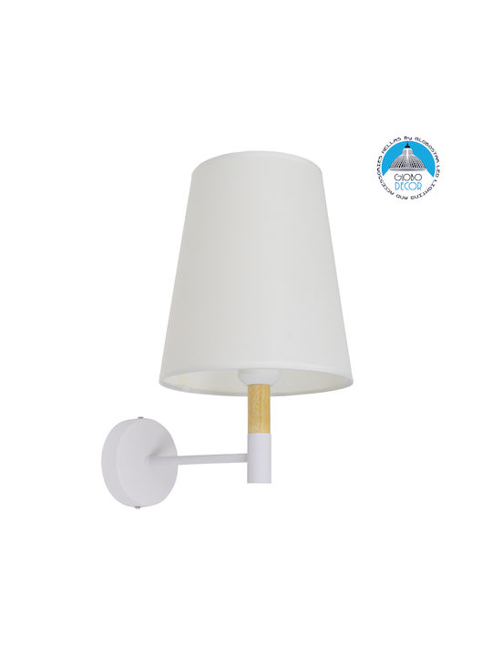 GloboStar Lydford Klassische Wandleuchte mit E27 Lampenbirnensockel Weiß 20x36x36cm