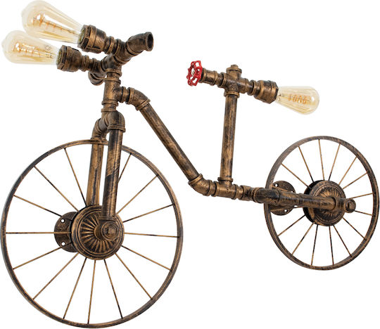 GloboStar Swiftwalker Vintage Leuchte Wand mit Fassung E27 Bronze 85x29.5x55cm