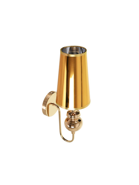GloboStar Laura Modern Leuchte Wand mit Fassung E27 Gold 15x48cm