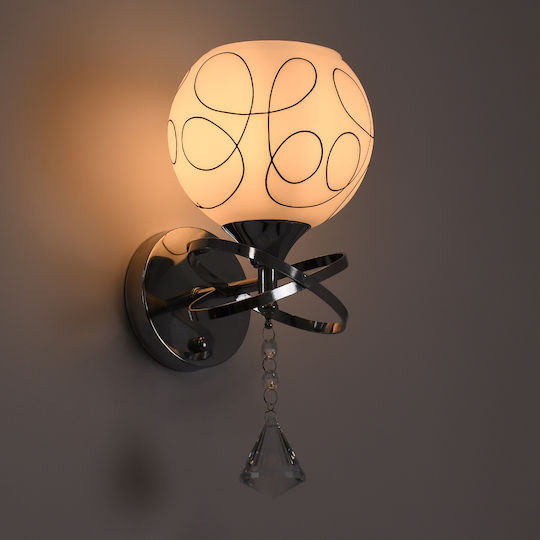 GloboStar Canter Modern Lumină de Perete cu Soclu E27 Transparent 14x30cm