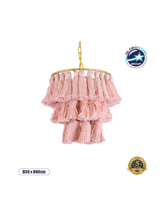 GloboStar Missoula Ceiling Light Pink Boho Grid with E27 Socket 30x40x40cm