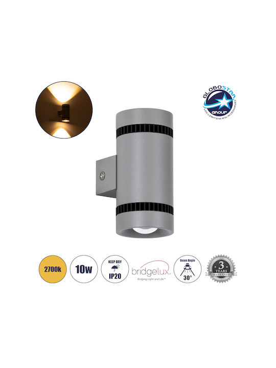 GloboStar Cannonal Wall-Mounted Outdoor Spot Light LED IP20 10W with Warm White Light Double Beam