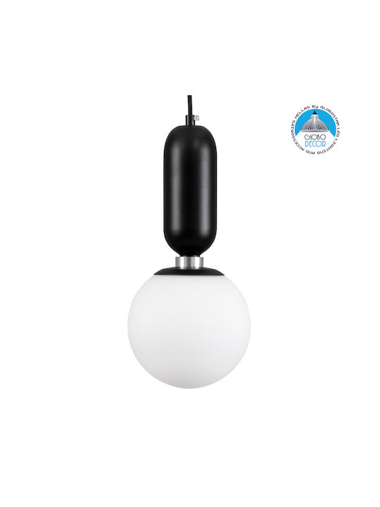 GloboStar Maverick Hängelampe Schwarz Kugel mit Fassung E27 30x20x33cm.