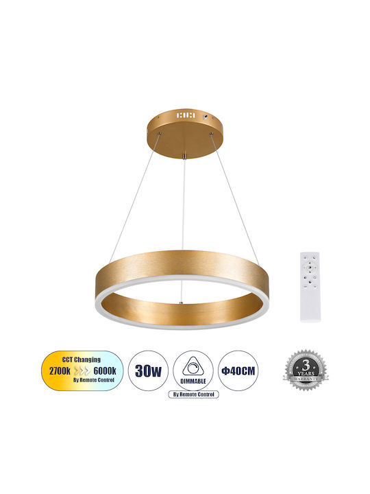GloboStar Venom Pendant Light Gold 46x46cm