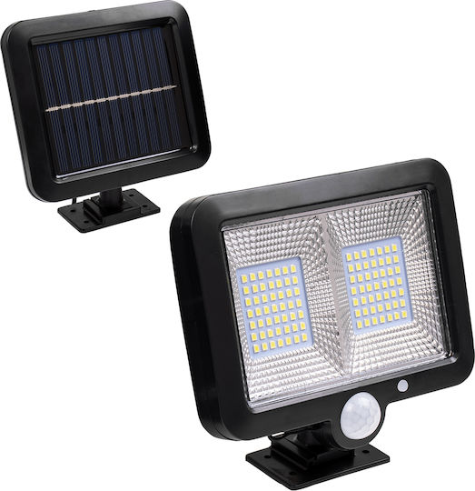 GloboStar Στεγανός Ηλιακός Προβολέας LED 10W Ψυχρό Λευκό 6000K με Αισθητήρα Κίνησης και Φωτοκύτταρο IP65