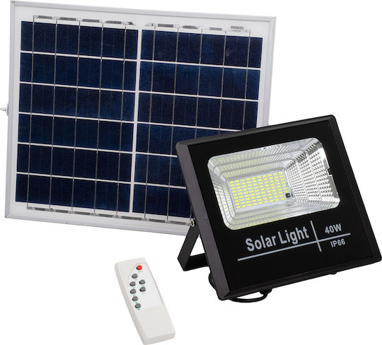 GloboStar Waterproof Solar LED Flood Light 40W Cold White 6000K with Photocell and Remote Control IP66