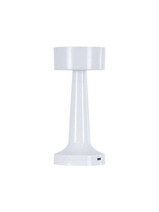 GloboStar Nanna Plastic Table Lamp LED with White Shade and Base