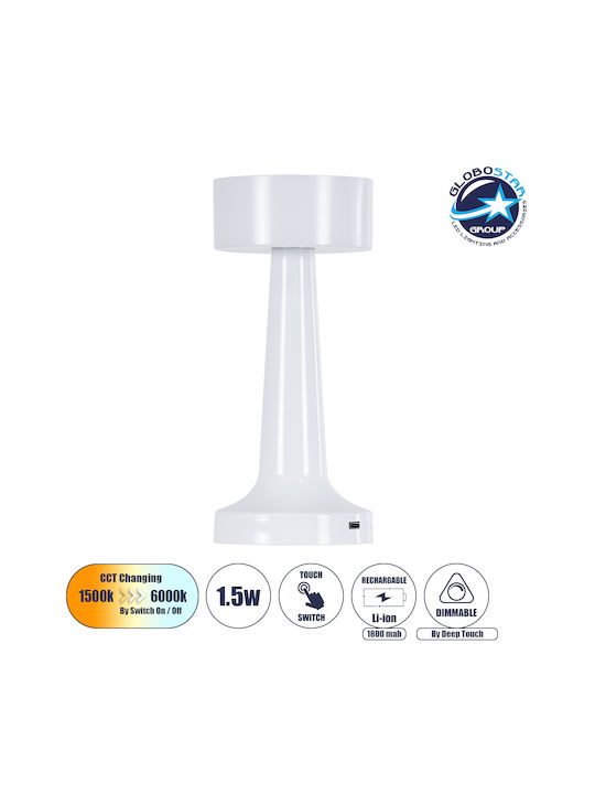 GloboStar Nanna Plastic Table Lamp LED with White Shade and Base