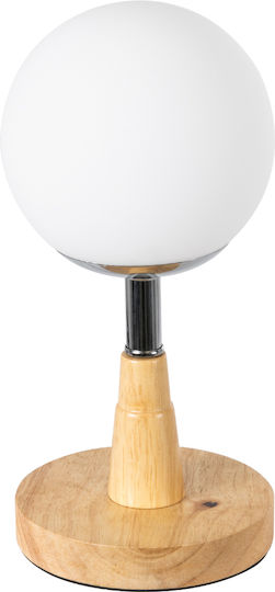 GloboStar Cove Wood Vintage Table Lamp for Socket E27 with Beige Base