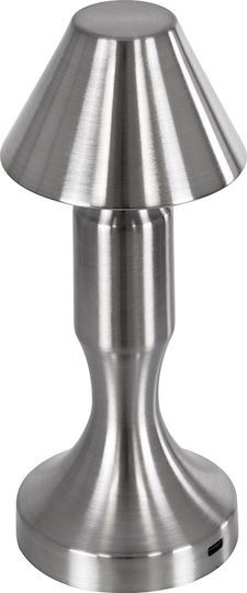 GloboStar Lunna Plastic Table Lamp LED with Silver Shade and Base