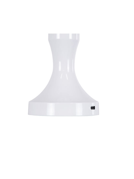 GloboStar Lunna Plastic Table Lamp LED with White Shade and Base