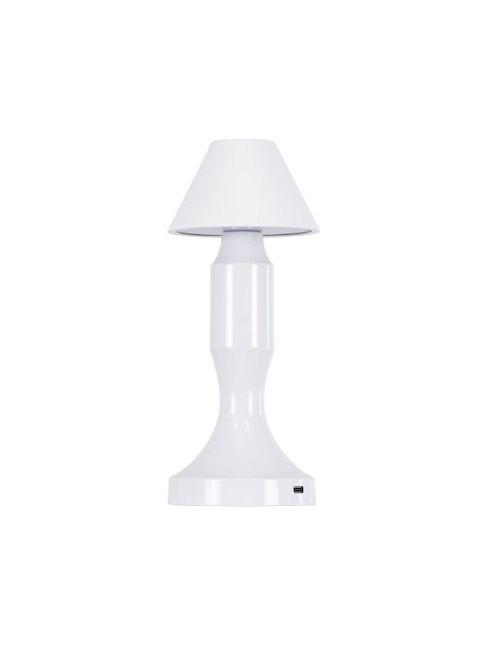 GloboStar Lunna Plastic Table Lamp LED with White Shade and Base