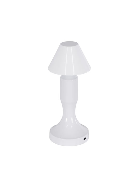 GloboStar Lunna Plastic Table Lamp LED with White Shade and Base