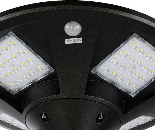 GloboStar Ηλιακό Φωτιστικό Δαπέδου 25W 1800lm Θερμό Λευκό 2700K με Αισθητήρα Κίνησης, Φωτοκύτταρο και Τηλεχειριστήριο IP65 50x50x20εκ.